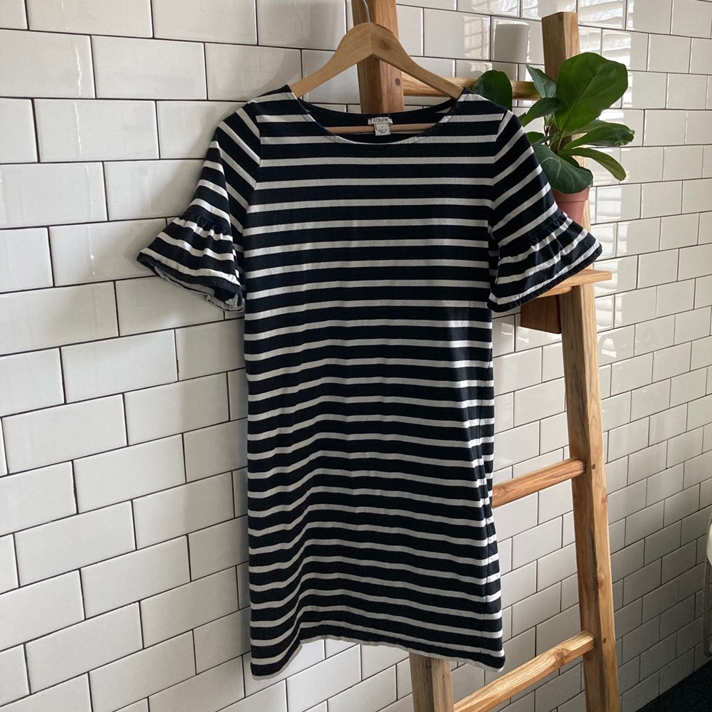 J. Crew Ruffle sleeve t-shirt dress- size s